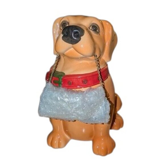 NEW Holiday Time Vintage Dog Sign Lab Labrador  Merry Christmas Cookie Jar - Picture 3 of 13